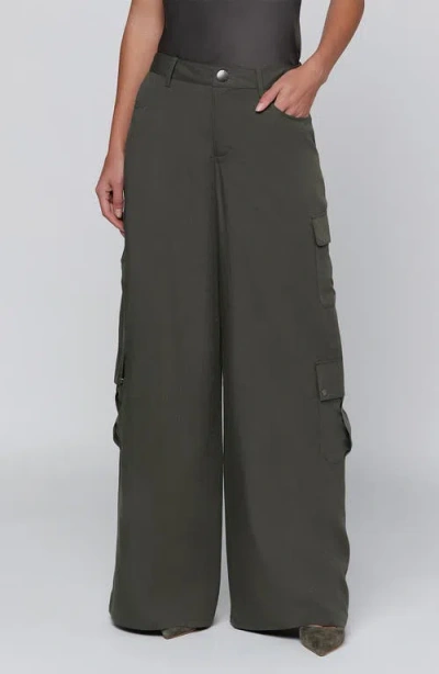 L'agence Isolde High Waist Wide Leg Cargo Pants In Ash Olive