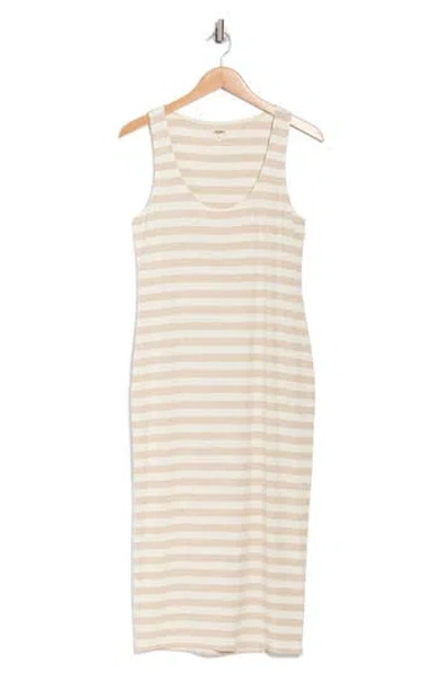 L'agence Ivanna Stripe Midi Tank Dress In White