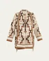 L'agence Jair Fringe-trim Jacquard Cardigan In Multi