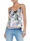 L'agence Jane Silk Camisole In Multi Distressed Floral In Multi