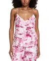 L'agence Jane Spaghetti Strap Silk Top In Pink