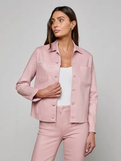 L'agence Janelle Coated Jean Jacket In Pink