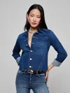 L'agence Janelle Slim Raw Jacket In Blue