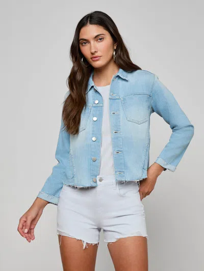 L'agence Janelle Jean Jacket In Blue