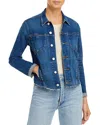 L'agence Janelle Slim-fit Distressed Denim Jacket In Authentique