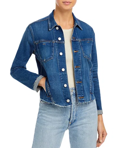 L'AGENCE L'AGENCE JANELLE SLIM-FIT RAW DENIM JACKET,1431RDM