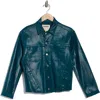 L'agence Janelle Slim Fit Raw Hem Jacket In Blue