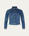 L'agence Janelle Slim Raw-edge Jacket In Blue