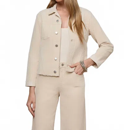 L'agence Janelle Slim Raw Jacket In French Vanilla In Brown
