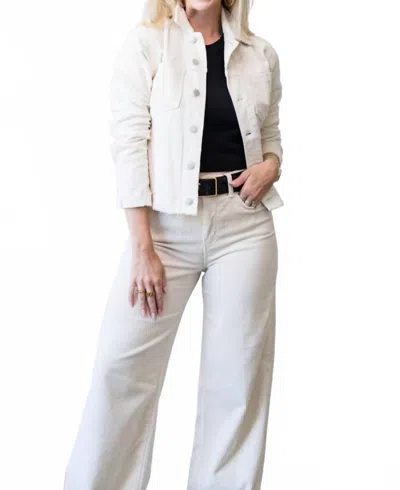 L'agence Janelle Slim Raw Jacket In French Vanilla In White