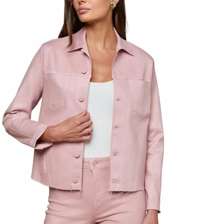 L'agence Janelle Slim Raw Jacket In Pale Rose Coated In Multi