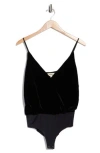L'agence Jaxon Draped Silk-blend Bodysuit In Black