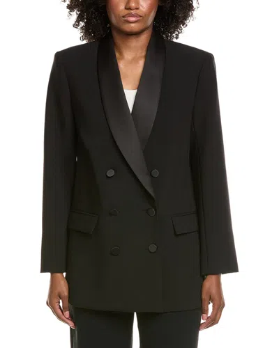 L'agence Jayda Relaxed Double-breasted Blazer In Black