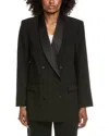 L'agence Jayda Relaxed Double-breasted Blazer In Black