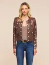 L'agence Jayde Leather Jacket In Brown