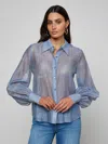 L'agence Jayleen Button Down Blouse In Blue