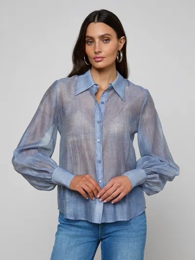 L'agence Jayleen Blouse In Blue