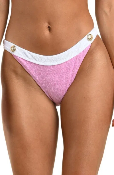 L'agence Jean Colorblocked Chic Bikini Bottom In Pink