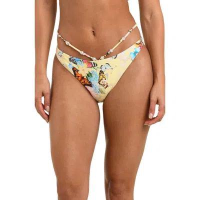 L'agence Jean Garden Butterflies Scoop Front Bikini Bottom In Multi