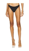 L'agence Jean Solid Scoop Front Bikini Bottom In Black
