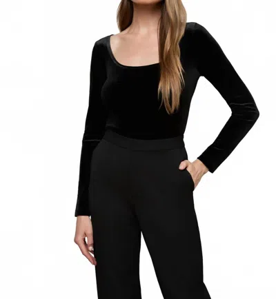 L'agence Jelena Velvet Top In Noir In Black