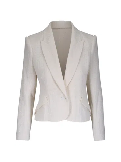 L'agence Jennah Single-breasted Cotton Blazer In Neutral