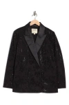 L'agence Jericho Crystal Embellished Double Breasted Blazer In Black