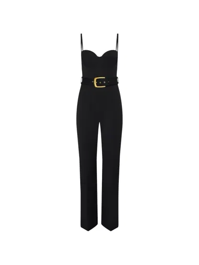 L'agence Jessa Bustier Jumpsuit In Black In Metallic