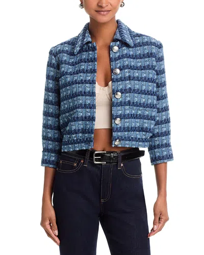 L'agence Jia Crop Jacket In Blue