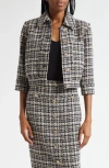 L'agence Jia Crop Tweed Jacket In Gray