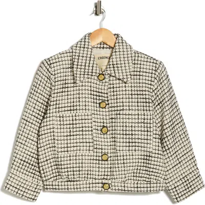 L'agence Jia Crop Tweed Jacket In Green