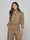 L'agence Jia Cropped Tweed Jacket In Brown