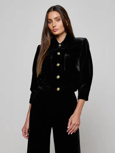 L'agence Jia Velvet Jacket In Black