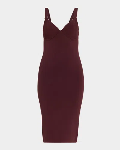 L'agence Jimena Knit Midi Dress In Animal Print