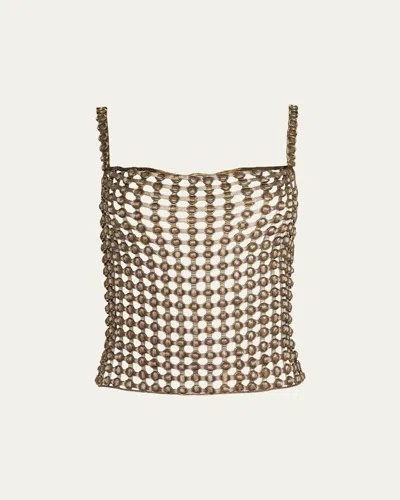 L'agence Joanette Ribbon-woven Tank In Brown