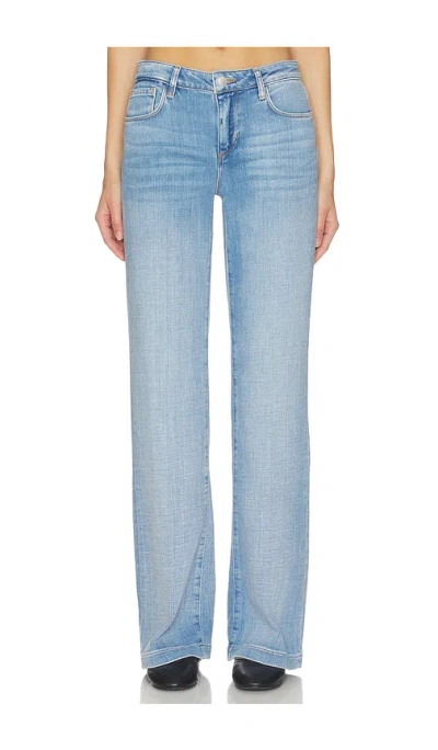 L'agence Joanne Contrast Stitching Wide Jeans In Blue