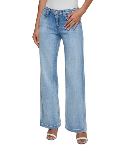L'agence Joanne Low Rise Wide Leg Jeans In Salinas In Blue