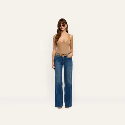 L'agence Joanne Low-rise Wide-leg Jean In Authentique