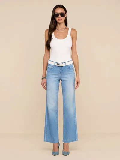 L'agence Joanne Low-rise Wide-leg Jean In Blue