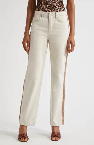 L'agence Jones Stovepipe Jeans In Desert Tan Taupe In White