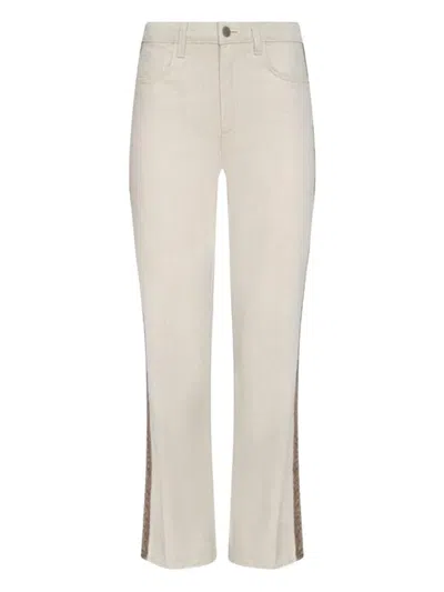 L'agence Jones Side-stripe Jeans In Neutral