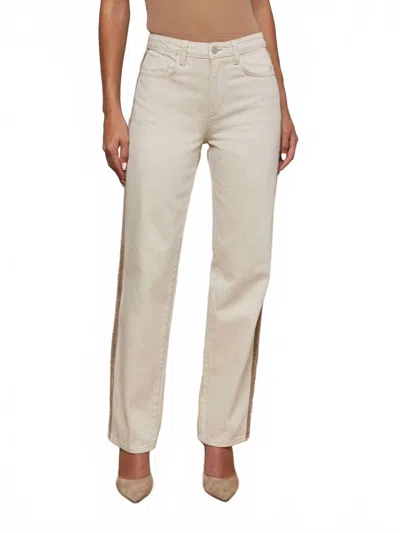 L'agence Jones Stovepipe Jean With Side Stripe In Desert Tan/taupe In Beige