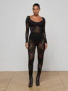 L'agence Josiane Floral Lace Legging In Black