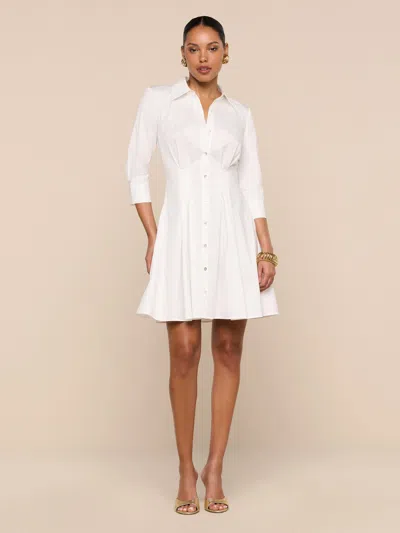 L'agence Journi Pintuck Short Dress In White