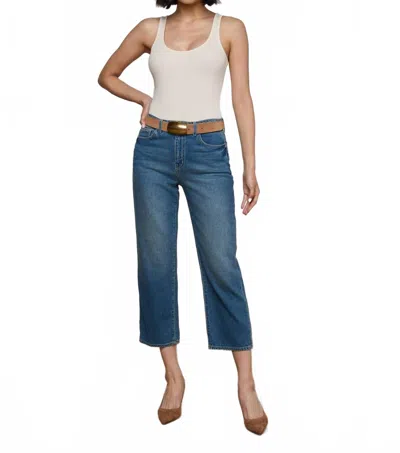 L'agence June Cropped Stovepipe Jeans In Fresno In Blue