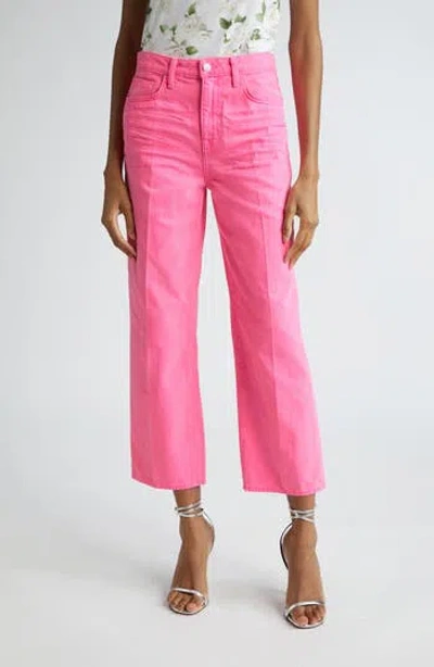 L'agence June High Waist Crop Stovepipe Jeans In Shocking P