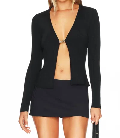 L'agence Juno Cardigan With Chain Detail In Black