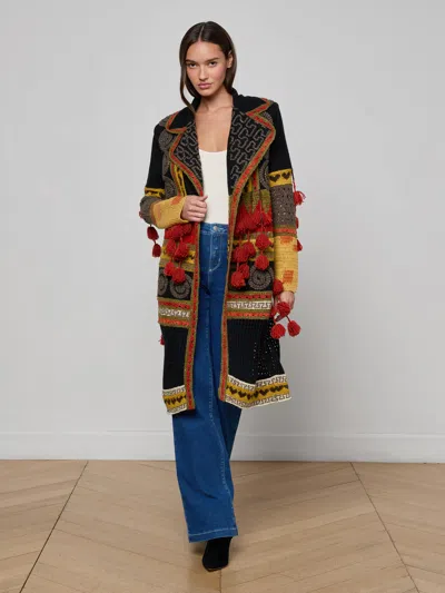 L'agence Kada Crochet Coat In Multi