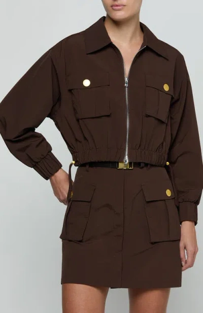 L'agence Kade Cargo Pocket Windbreaker In Brown