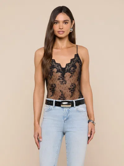 L'agence Kaelith Lace Bodysuit In Black